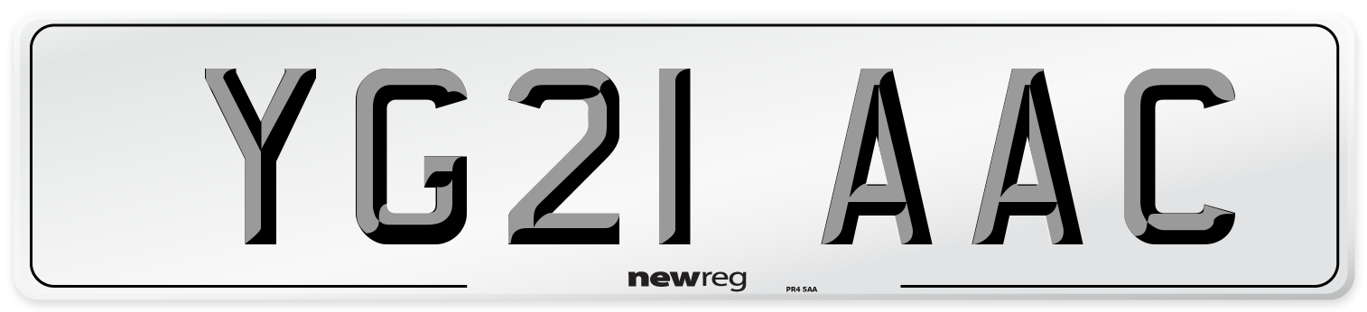 YG21 AAC Number Plate from New Reg